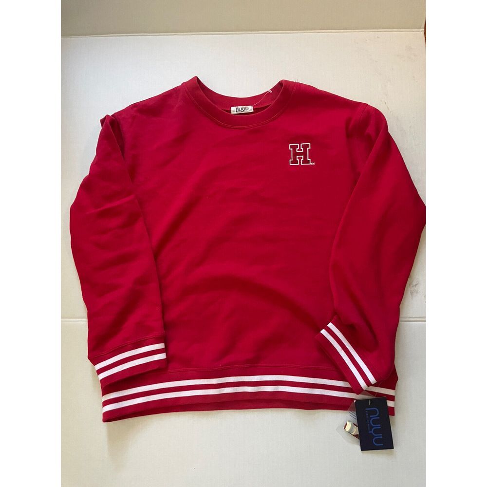 Harvard Crimson NCAA Women's Sweater Mesh Back Red NWT NUYU Girl Size XL